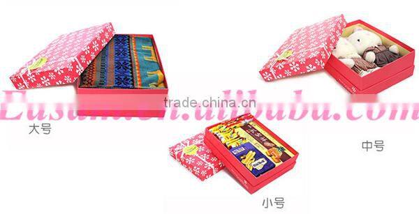 Merry christmas snowflake printed rectangle 3 sizes christmas gift box