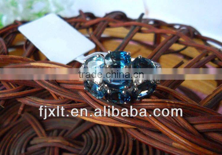 Hot Sale Fashion Design 925 Sterling Silver Natural Blue Sapphire Ring
