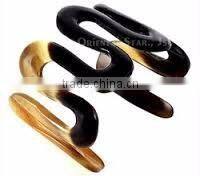 Eco-friendly blue lacquer and white water buffalo horn bracelets