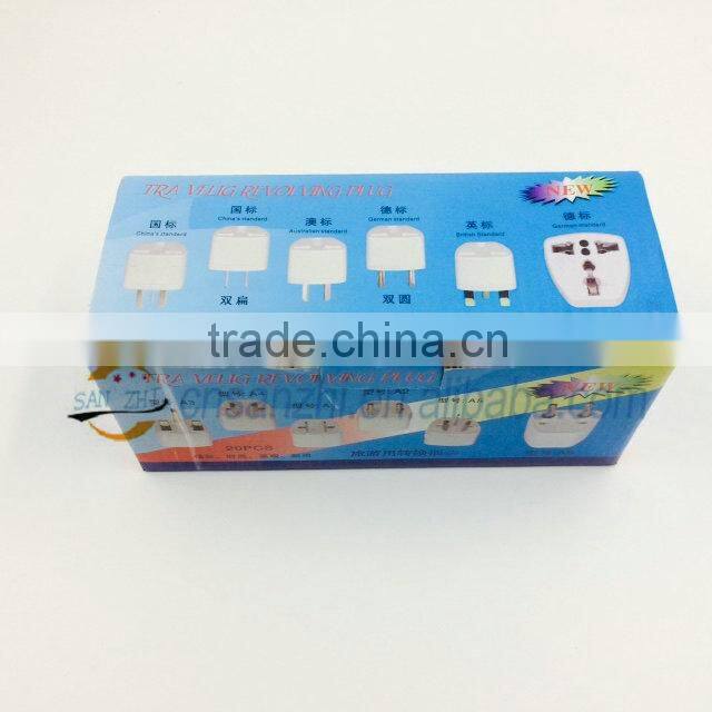 Universal three rounded pins wall charger converter convertor for South Africa