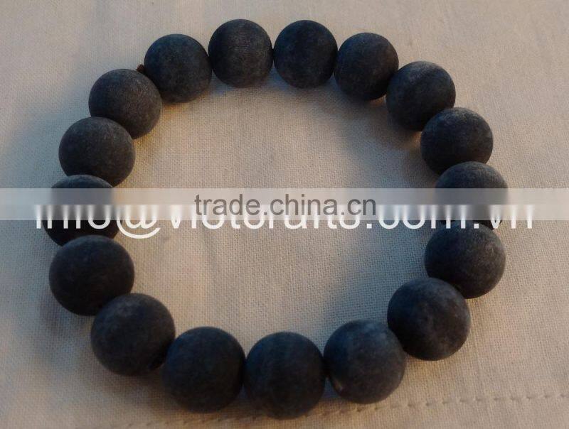 Black Buffalo horn beads bracelet, matte finished