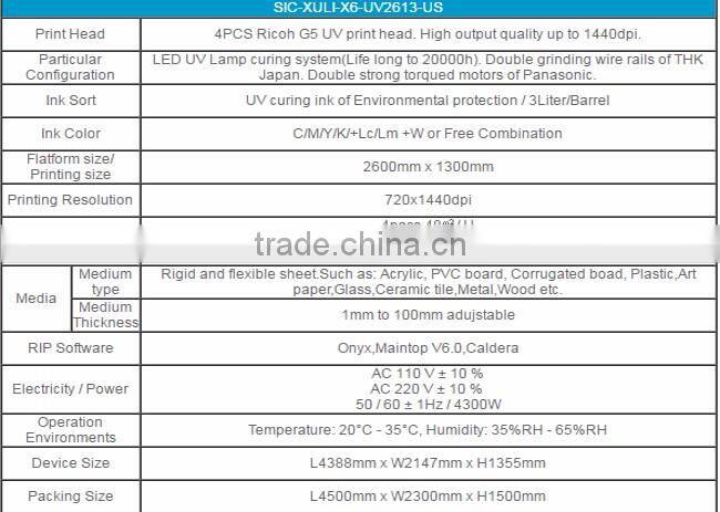 US Stock-Xuli X6 UV2613 Large Format Printer (Four Heads)