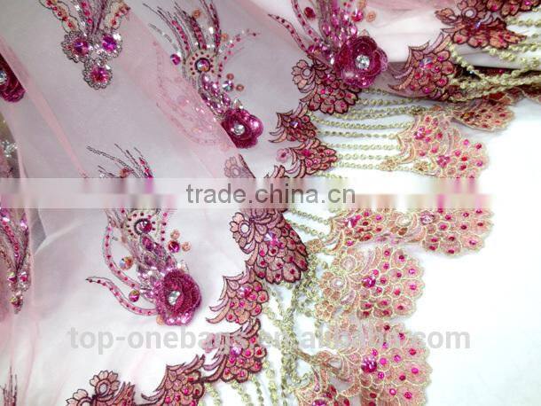 Hot selling fashion french lace/big edge french net lace for wedding dress