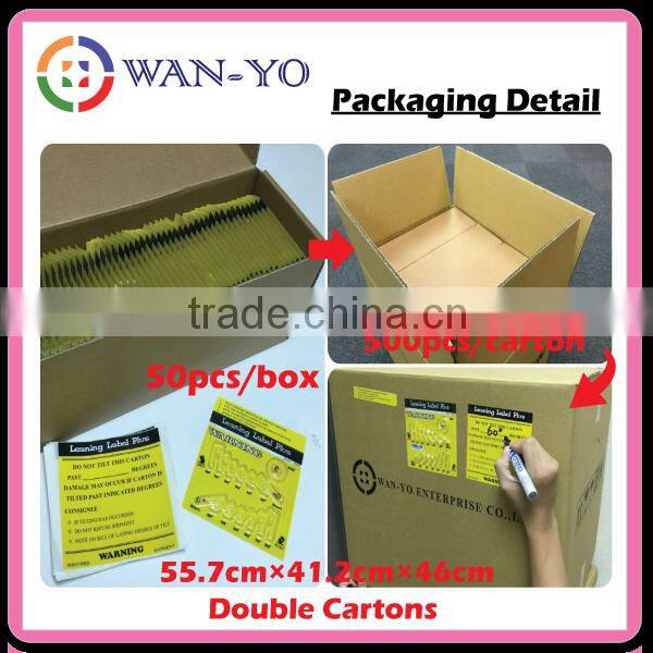 Tilt indicator/ Leaning Label Plus function as packing label
