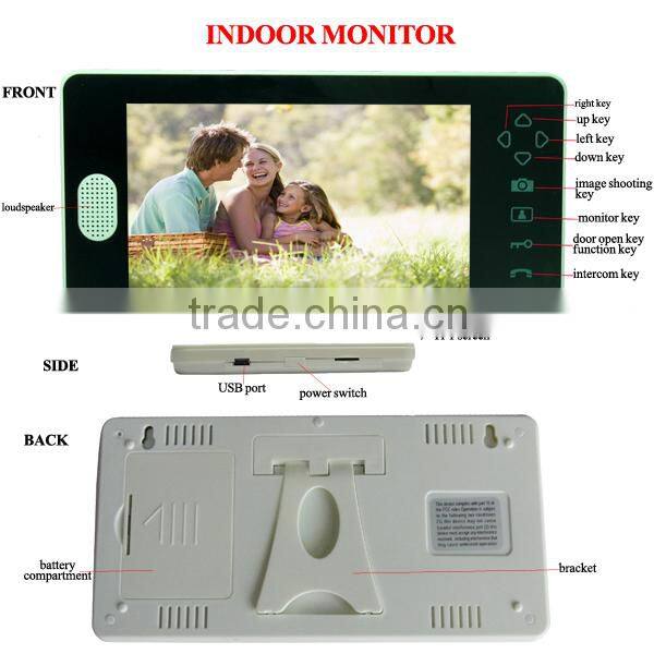 Night Vision Apartment Building Wireless Security System Monitor and Camera