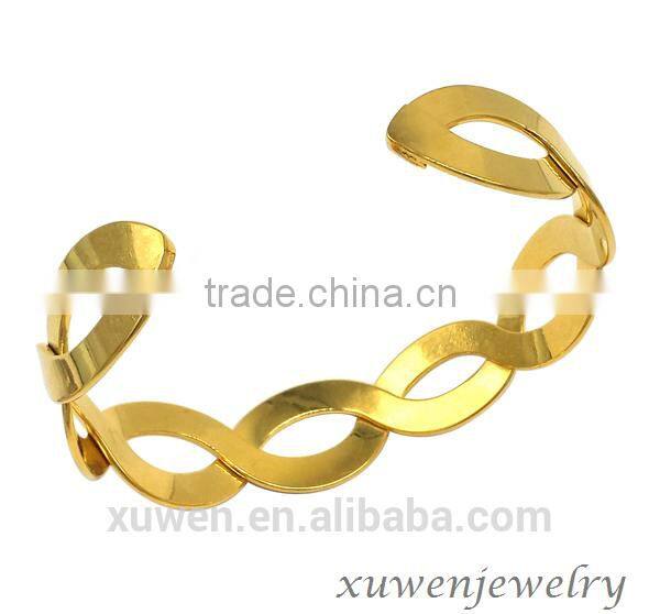 new design laser cut 18K IPG 316l stainless steel bangle women