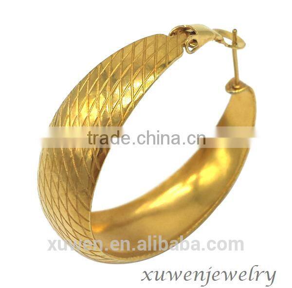 IPG gold plated color stainless steel pressed earrings