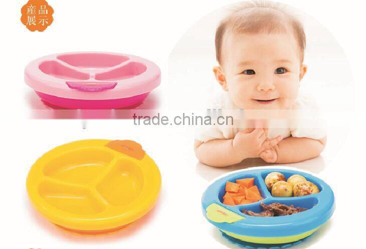 Good ieka Keeping Warm Baby Feeding Set/baby plastic dishes feeding plate / baby warming plate