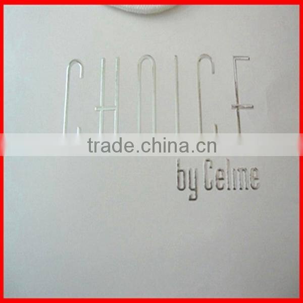 White CMYK Silver Stamping Logo Gift Packaging paper Bag Wholesale