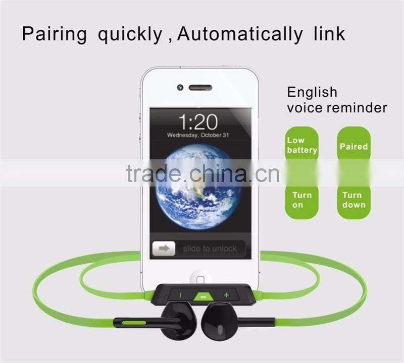 Best stylish sport bluetooth earphone V4.1 noise cancelling stereo wireless bluetooth headset for Iphone/ Xiaomi/ Huawei