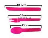 Disposable plastic 3 pieces of fork/ knife /spoon for picnic /barbecue tableware