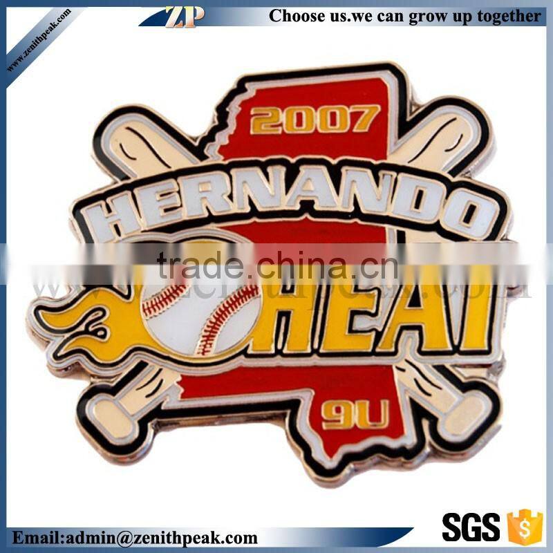 factory direct sell high quality baseball metal badge