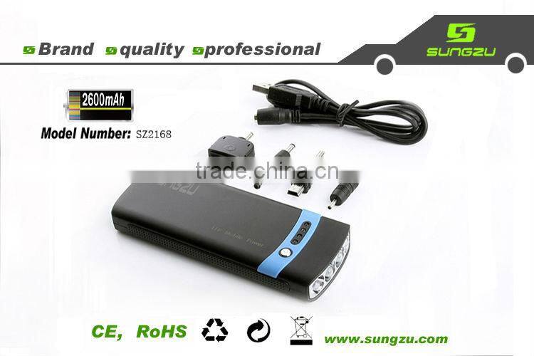 high-quality 2600mah portable solar charger with LED light