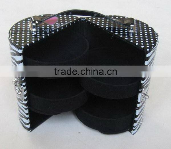 Popular crazy selling fashion structure leather cosmetic box