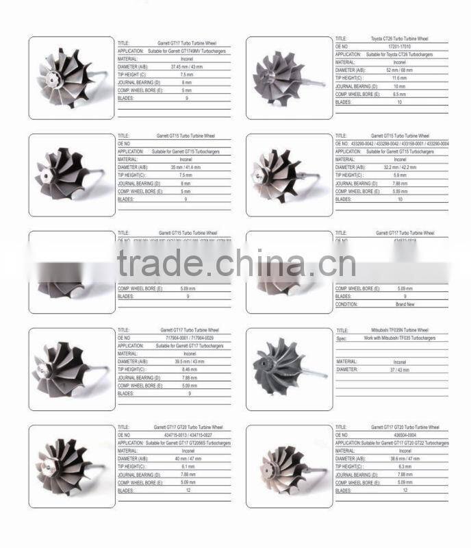 704580-0001 GT17V turbine shaft turbine wheel shaft&wheel for Mercedes E-Class Engine 611 709835-5002S turbo