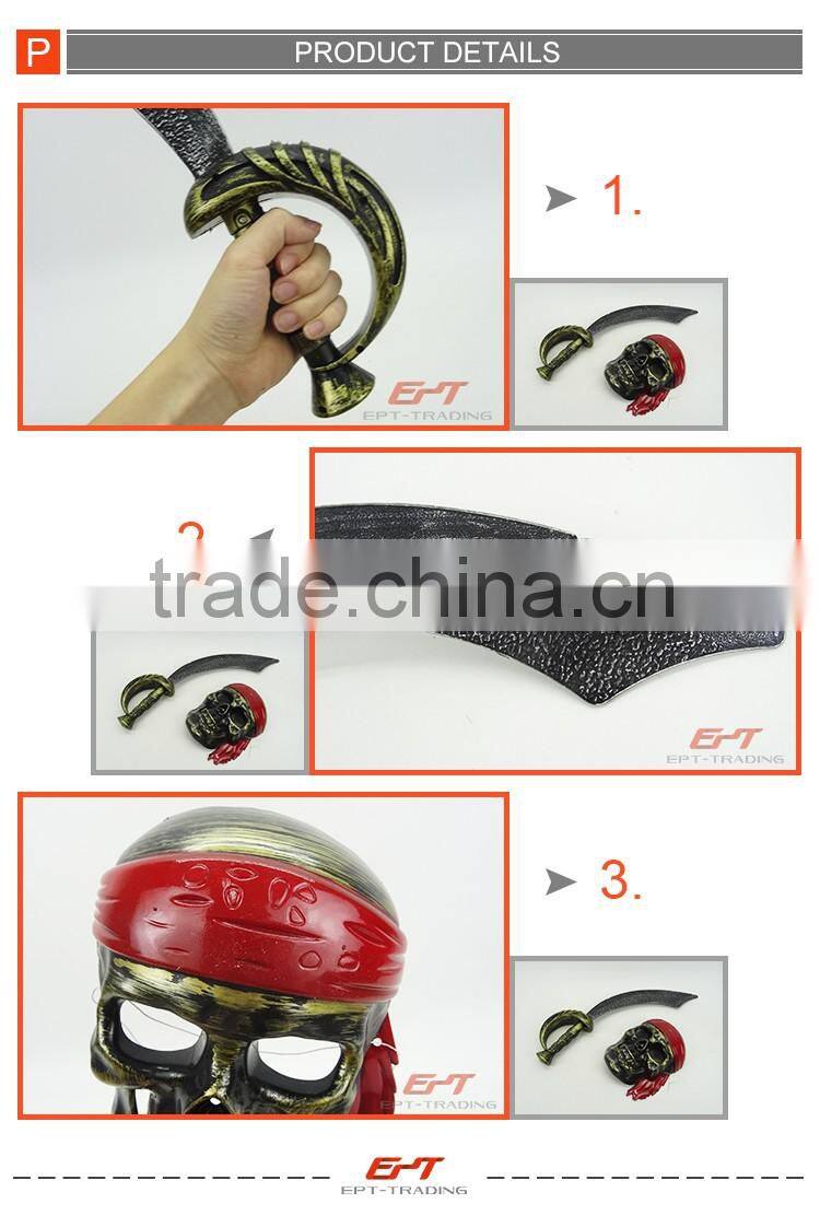 Plastic weapon toys pirate mask play sword toy set for kids