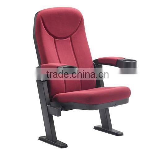 2016 Hot selling fabric 3D cinema chair with bottle holder cinema chair dimensions