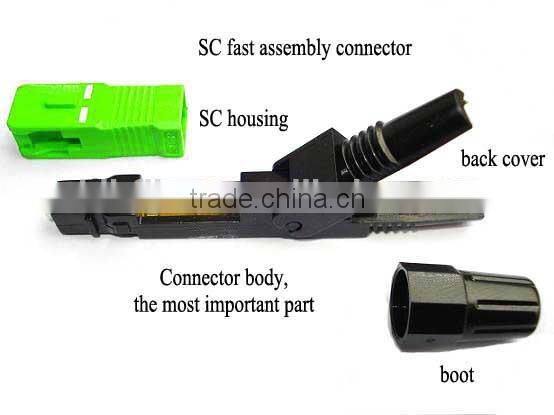 SC APC fiber optic fast connector/fiber optic quick assembly connector/sc field assembly optical connector