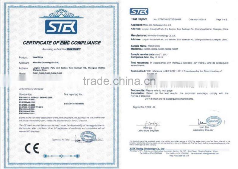 Free samples breathe better nasal dilator strip