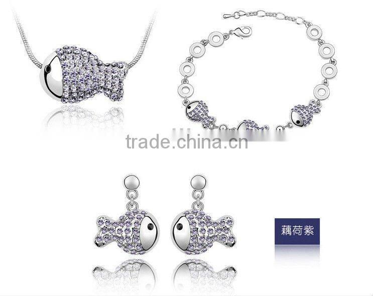 OUXI 2015 fashionable fish party set with Austrian crystal S-3009
