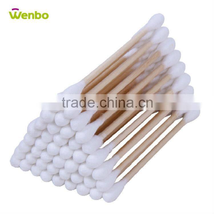 mini wooden cotton buds in ear
