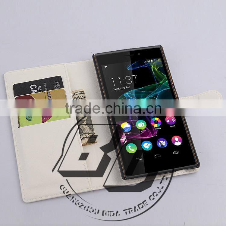 Wholesale Popular Magnetic flip leather wallet case with card slots For Wiko Ridge fab 4G leather case fast delivery