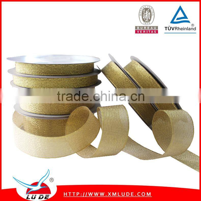 2016 wholesale factory quality metalic glitter ribbon