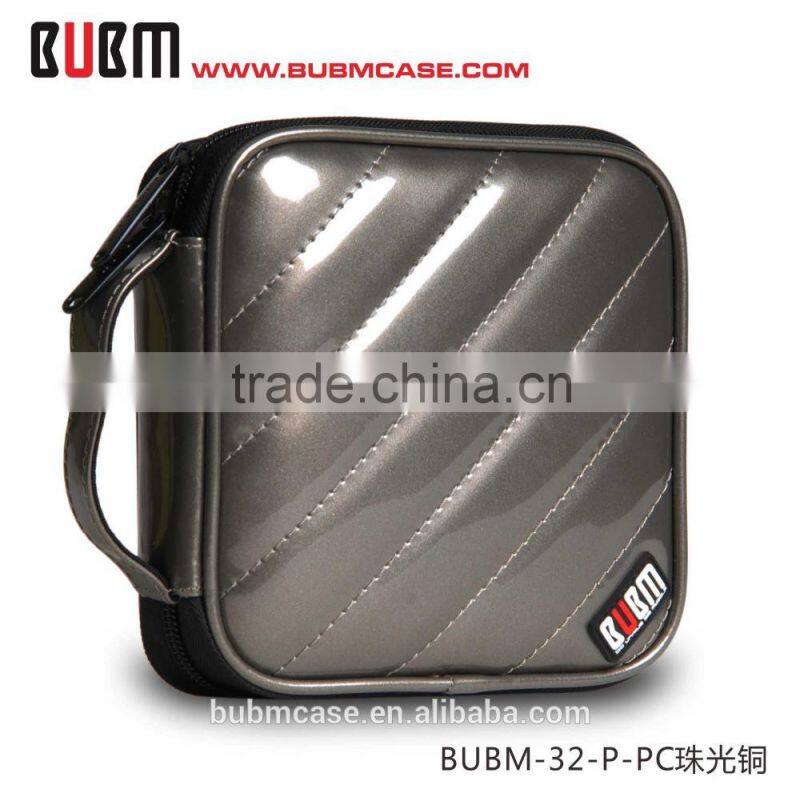 Copper BUBM 32 Capacity PU Leather Cover CD Case CD Box DVD Case CD-ROM Holder Car Disc Case