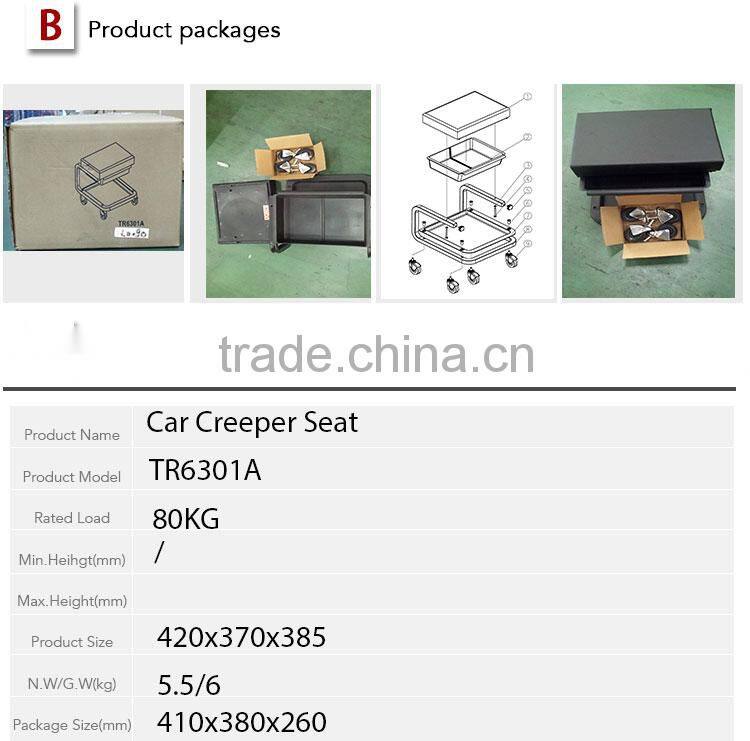 Torin Red PVC Leather Movable Tool Tray Knock Down Roller Seat