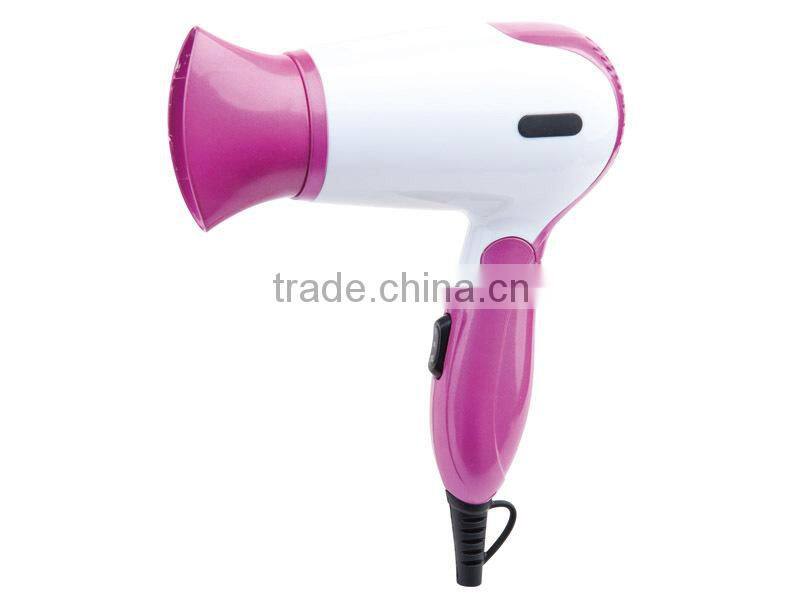Foldable travel hair dryer with dual voltage 1000-1400W mini hair dryer