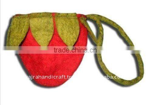 Nepal Handmade Felt Cute Girls Flower Small Coin Purse