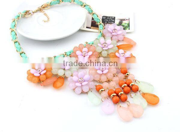 Multicolor Flower Vintage Choker Collar Pendant Statement Necklace Women Necklaces & Pendants Fashion Necklaces for Women 2014