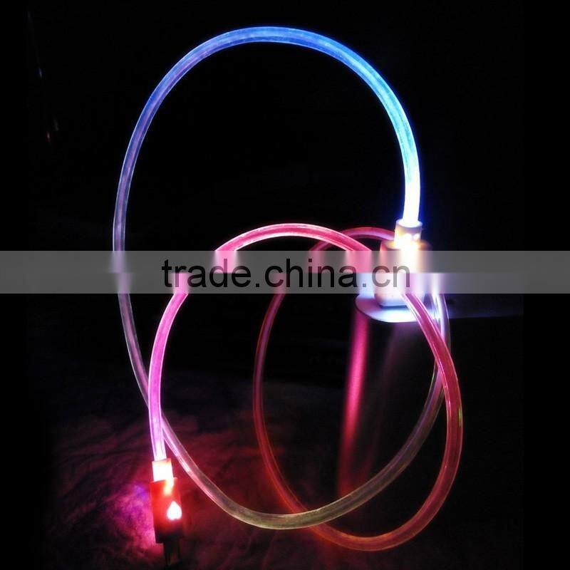 china supplier flash light cables and wires LED usb cable for huawei P9