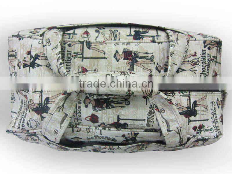Welcome OEM!!Best Design Polyester Decorative Pattern Travel Luggage Bag