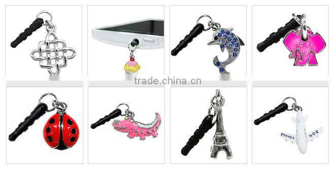 customized design cute earphone cellphone dust plug