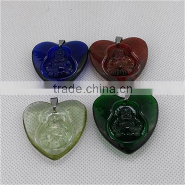 In stock coloured glaze pendant /heart pendant