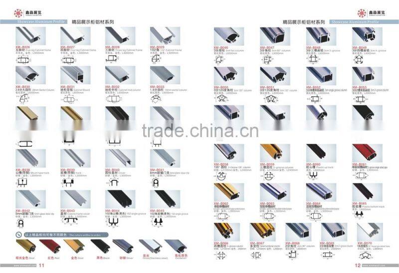 Nice jewelry display showcase profile jewelry store showcase aluminium profile for showcase