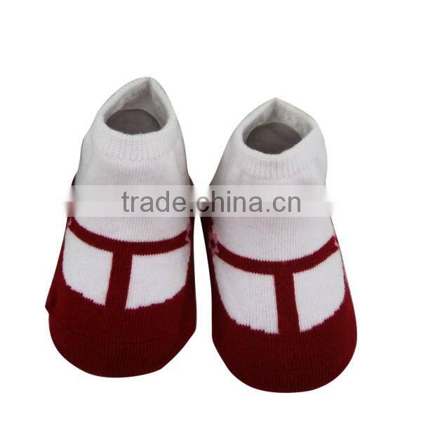 GSB-07 2015 Hot sell quality cotton baby socks like shoe with silicon anti-slip