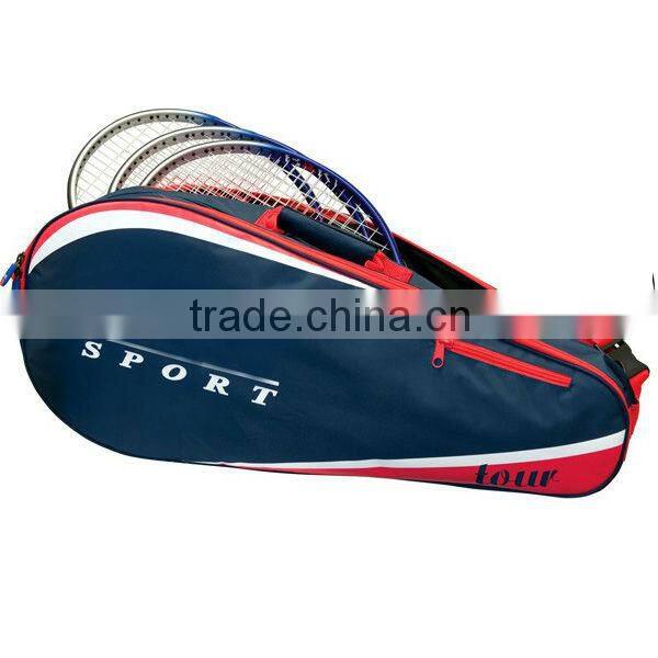 Sports Racket Bag with shoe compartment and 5 Pieces Compartment, Made of Oxford Cloth