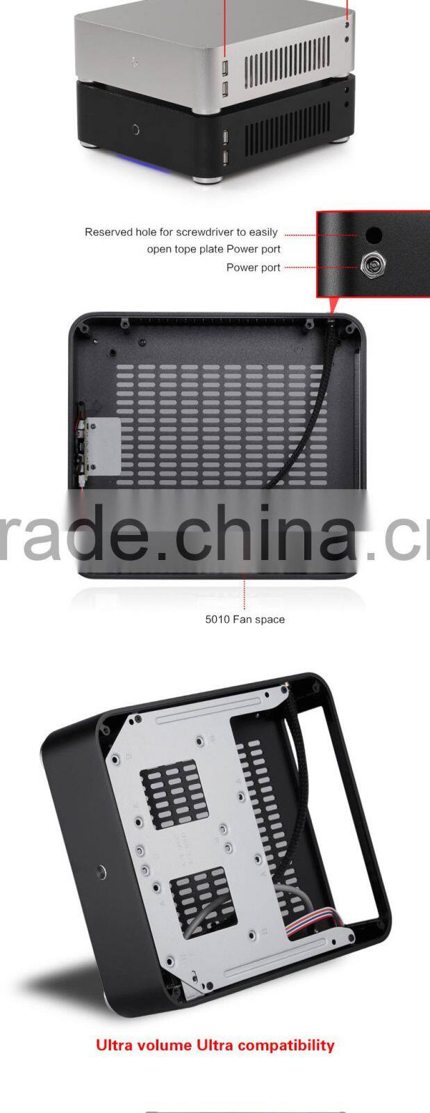 Mini ITX Case Realan Sand Blasting Thin Mini ITX Computer Case W60 ,Welcome OEM