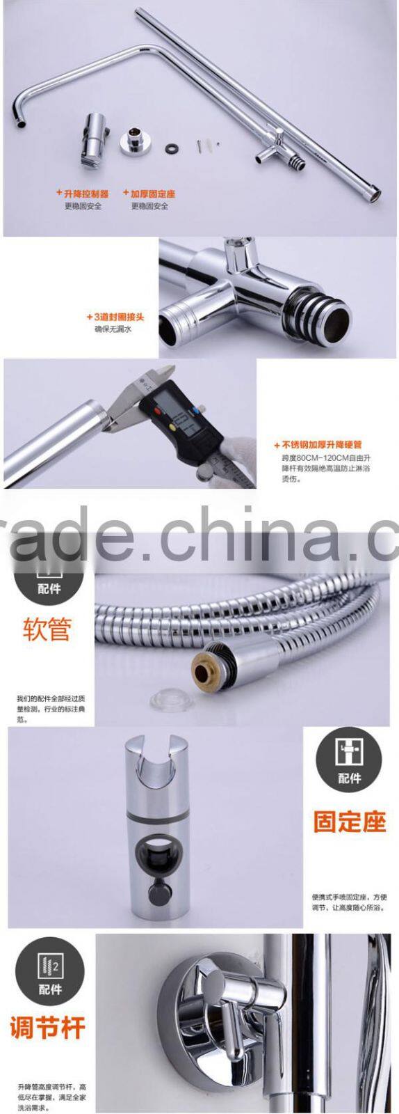 chrome electroplating surface brass shower set , hot sales ceramic cartridge shower set