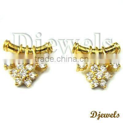 Diamond Gold Earring, Stylish Diamond Earring, Diamond Jewelry