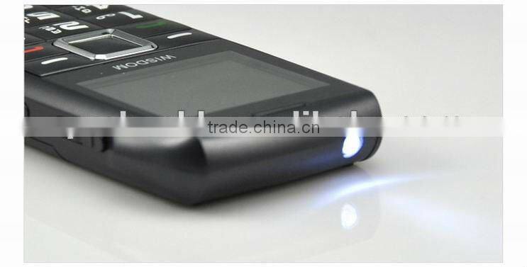 Wisdom WSG01 dual sim dual standby senior mobile phone FM SOS Torch MP3 MP4 camera GPS French Germany Russian 01