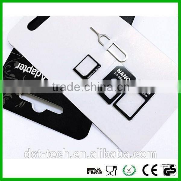 High Quality 5 in 1 Nano Sim Card Adapters Standard Sim Card & Tools for iPhone