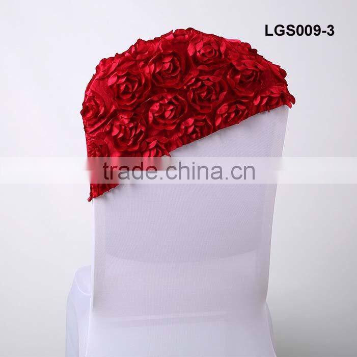 wholesale red polyester rosette chair sash