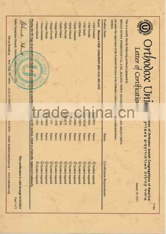 100% pure 12% max moisture dehydrated dried chilli flakes