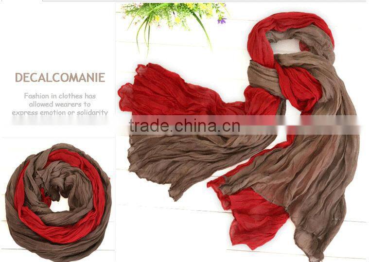 Promotion 1Dollar Scarf 2014 New Fashion Women Girls Candy Color Crinkle Long Soft Scarf Wrap Shawl Stole