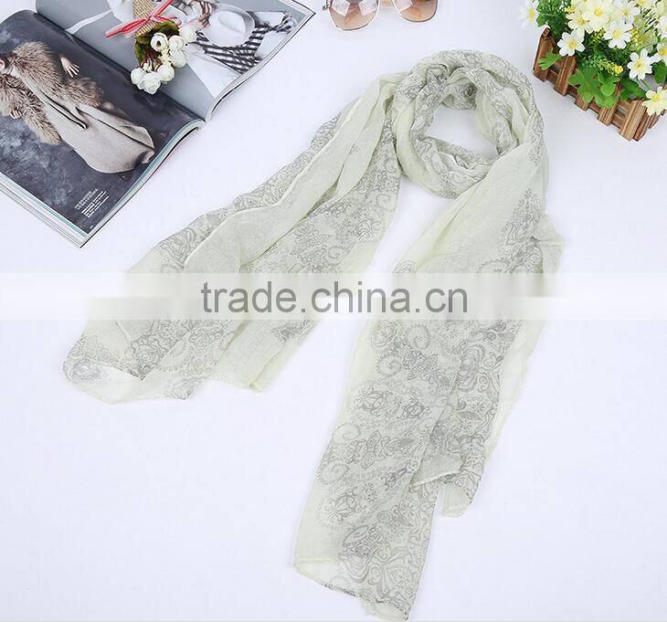 High quality Blue and White Porcelain Style Thin Section the Silk Floss Women Scarf Shawl