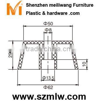 funiture foot plastic gasket fitting