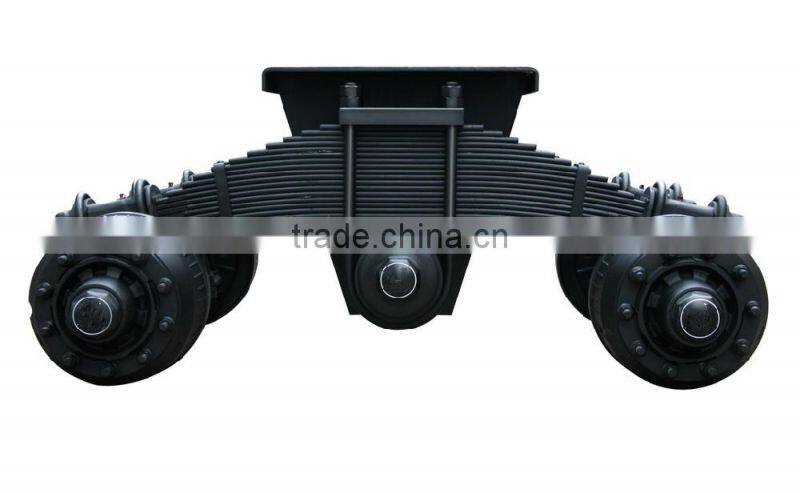 single point suspension for trailers with multi leaf spring assembly
